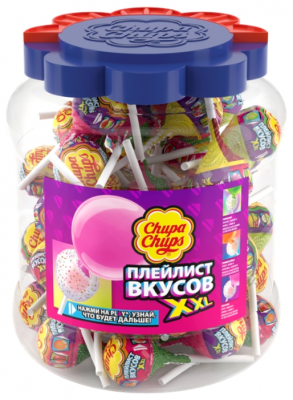 Карамель Chupa Chups XXL Flavors Playlist ассорти 60 шт.