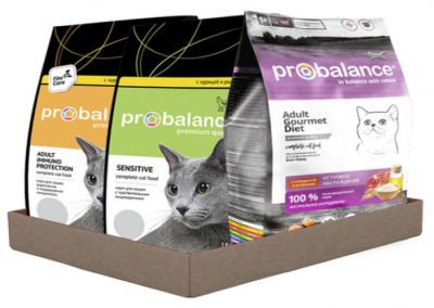Сухой корм для кошек ProBalance Gourmet Diet с говядиной и ягненком, Immuno с курицей и индейкой, Sensitive с курицей и рисом 3 шт. х 1.8 кг
