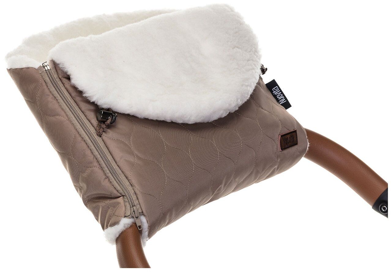 Nuovita Муфта меховая для коляски Polare Bianco серый Nuovita Муфта меховая для коляски Polare Bianco серый