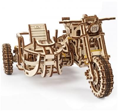 Сборная модель UGEARS Мотоцикл Scrambler UGR-10 с коляской (70137)