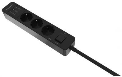 Сетевой фильтр HARPER UCH-360, 3 розетки, 3 м, с/з, 16А / 4000 Вт черный