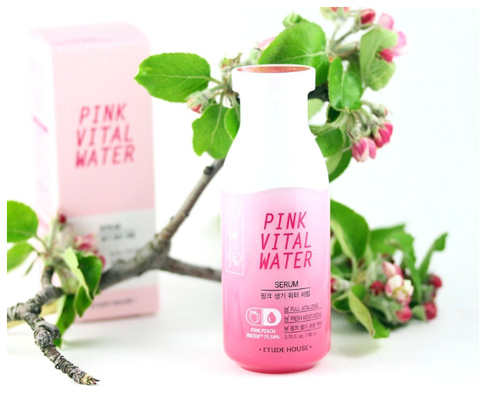 Vital water. Увлажняющая сыворотка Etude House. Etude House Pink Vital Water. Etude House Serum сыворотка. Этюд Хаус сыворотка для лица.