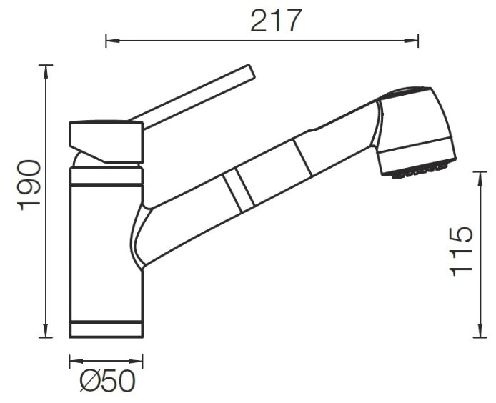Смеситель для кухни (мойки) Schock Metis-D (нерж. сталь), рычажный - купить в ин