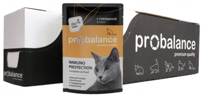 Корм для кошек ProBalance с говядиной 50шт. х 85 г (кусочки в соусе)