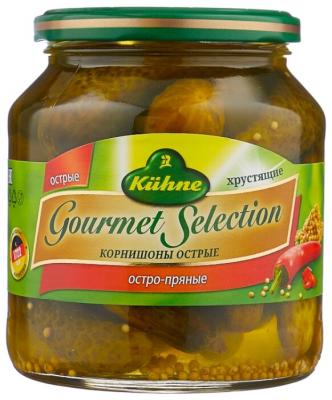 Корнишоны острые Gourmet Selection Kuhne стеклянная банка 530 г
