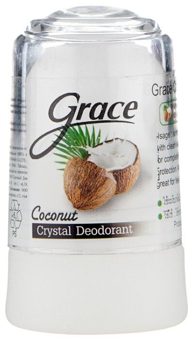 Grace дезодорант, кристалл (минерал), Coconut, 70 г Grace дезодорант, кристалл (минерал), Coconut, 70 г