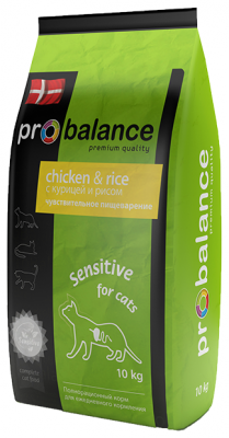 Корм для кошек ProBalance 1 шт. Sensitive с Курицей и рисом 10 кг