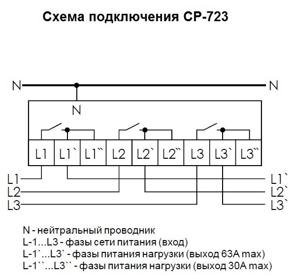 Реле контроля фаз 3 фазное схема подключения