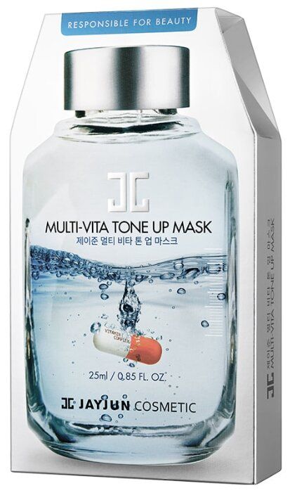 Vita tone. JAYJUN Cosmetic тканевая маска Multi-Vita Tone up с мультивитаминным комплексом и пантенолом.