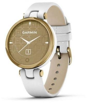 Часы Garmin Lily светло-золотистый безель, белый корпус и итальянский кожаный ремешок